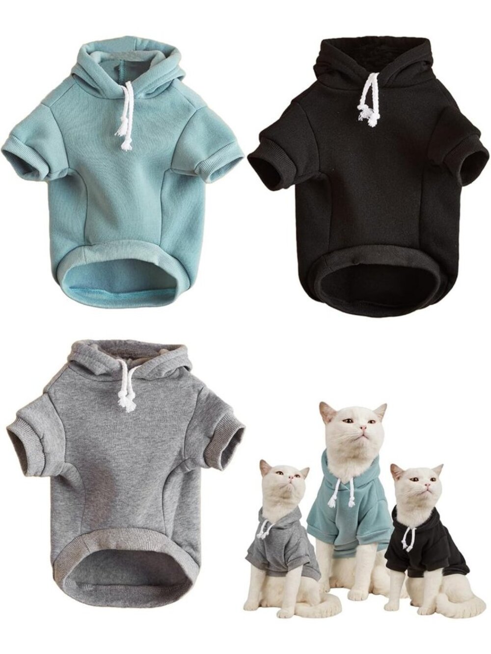 Cozy Dog Hoodie Sweatshirt for Small Dogs & Cats - Warm Pet Costume, X-Small